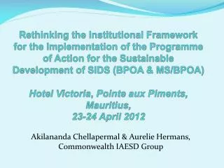 akilananda chellapermal aurelie hermans commonwealth iaesd group