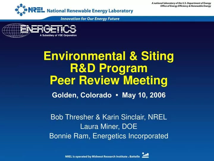 environmental siting r d program peer review meeting