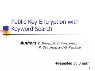 Public Key Encryption with Keyword Search