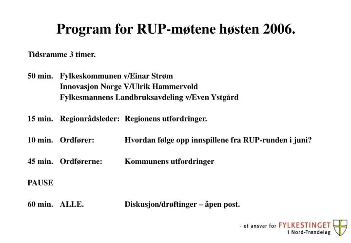 program for rup m tene h sten 2006