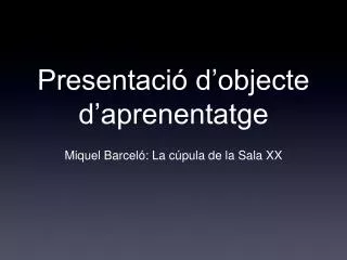 presentaci d objecte d aprenentatge