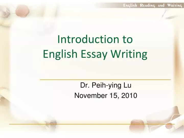 introduction to english essay writing