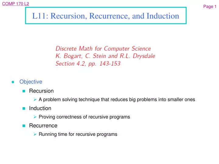 l11 recursion recurrence and induction