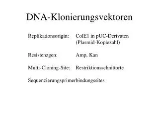 dna klonierungsvektoren