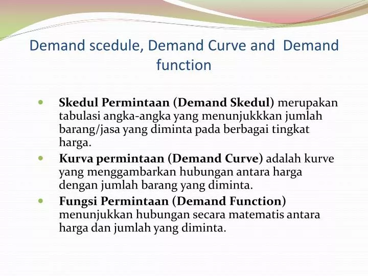 demand scedule demand curve and demand function