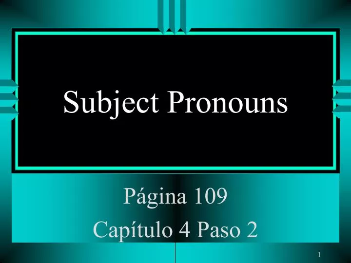 subject pronouns