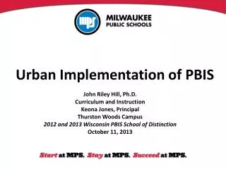 Urban Implementation of PBIS