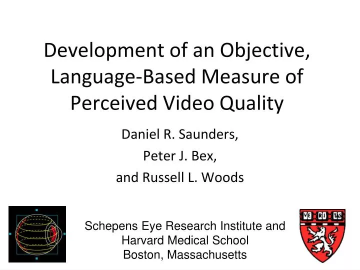 development of an objective language based measure of perceived video quality