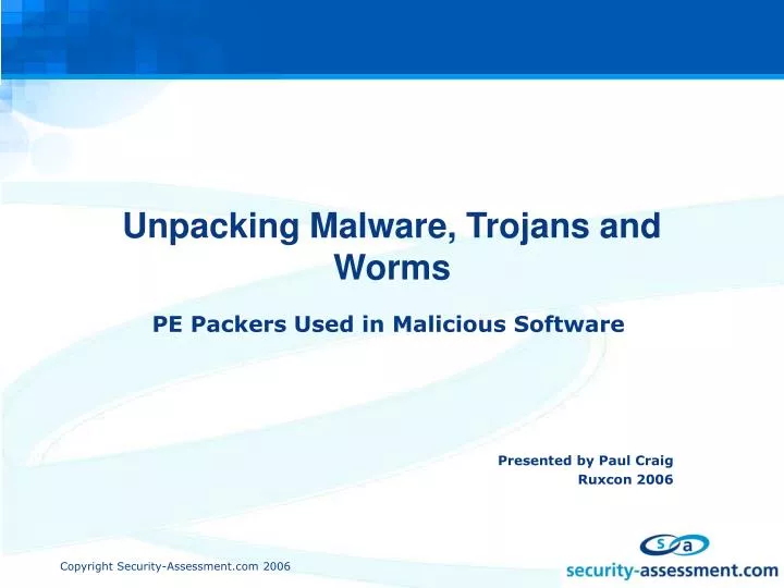 unpacking malware trojans and worms