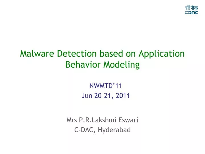 malware detection based on application behavior modeling