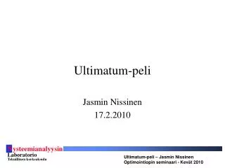 ultimatum peli