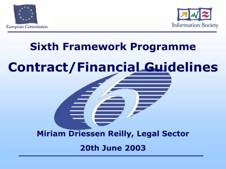 sixth framework programme contract financial guidelines