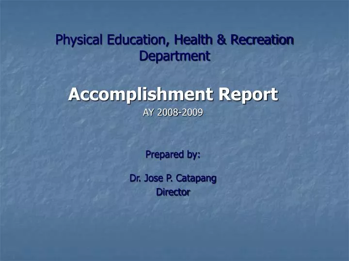 physical education health recreation department