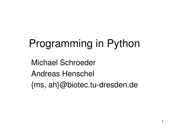 programming in python