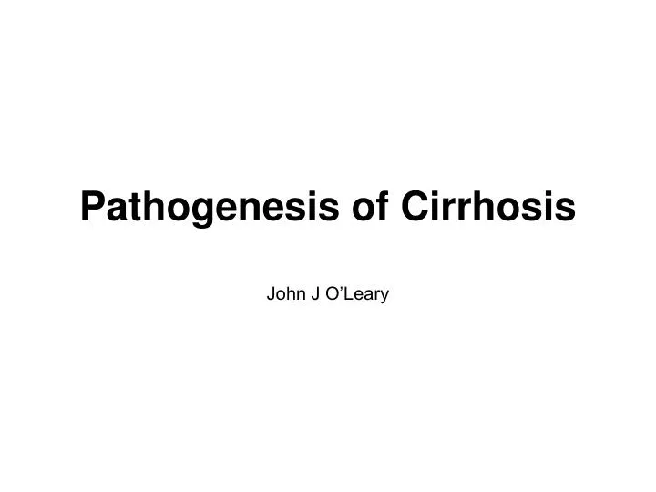 pathogenesis of cirrhosis