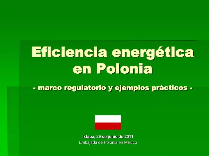 eficiencia energ tica en polonia marco regulatorio y ejemplos pr cticos