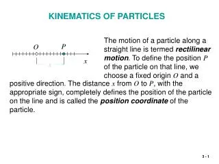 KINEMATICS OF PARTICLES
