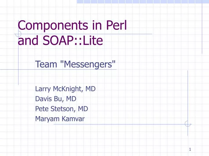 components in perl and soap lite