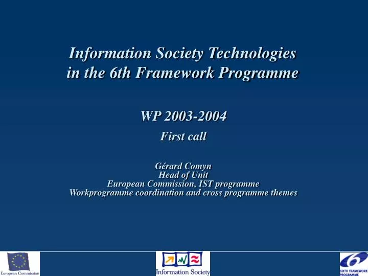 information society technologies in the 6th framework programme