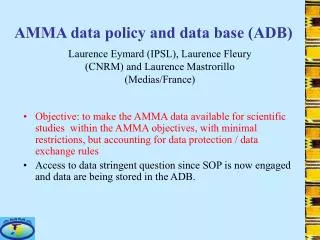 AMMA data policy and data base (ADB)
