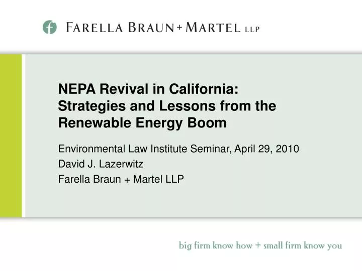 nepa revival in california strategies and lessons from the renewable energy boom