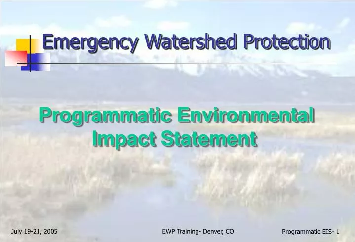 emergency watershed protection