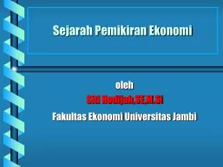 sejarah pemikiran ekonomi