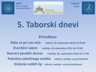 5 taborski dnevi