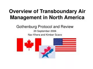 Overview of Transboundary Air Management in North America