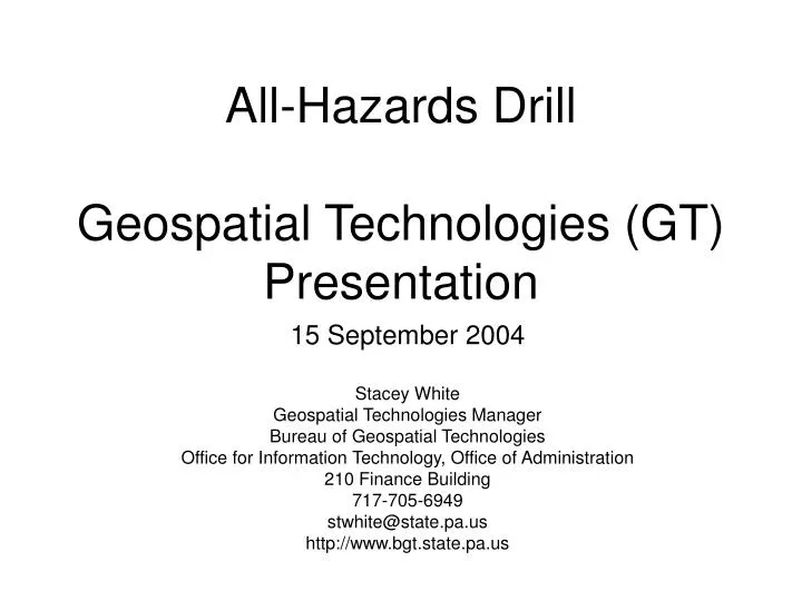 all hazards drill geospatial technologies gt presentation