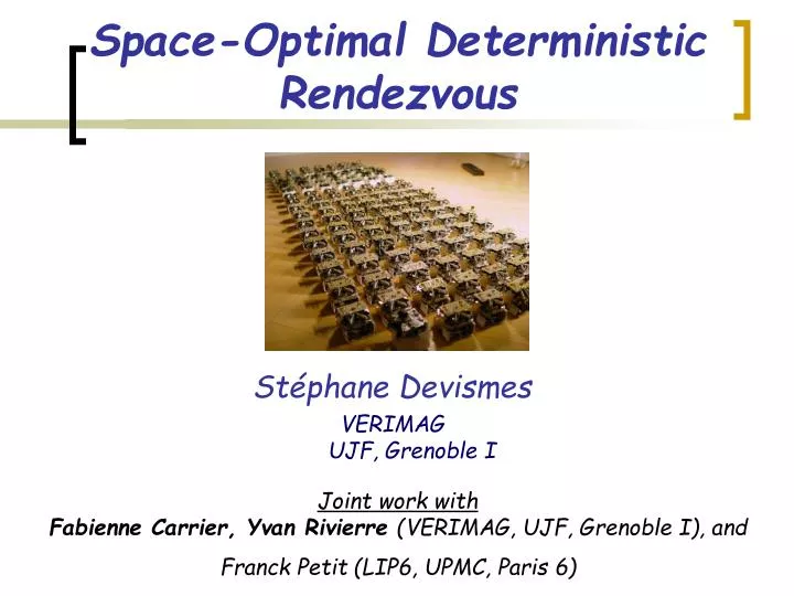 space optimal deterministic rendezvous