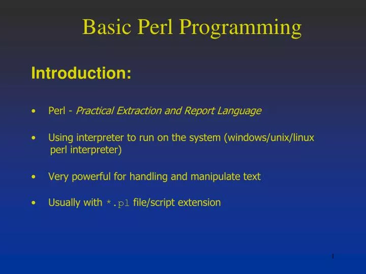 basic perl programming