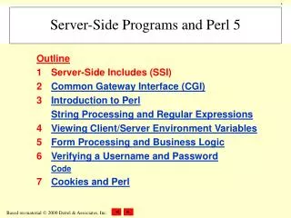 Server-Side Programs and Perl 5
