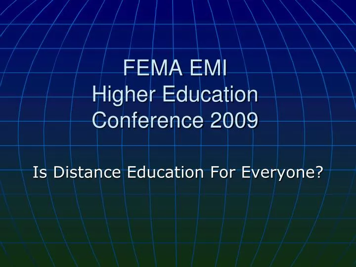 fema emi higher education conference 2009