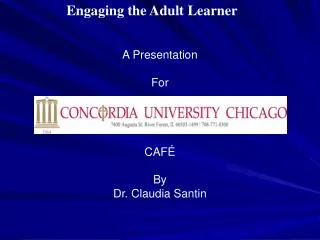 Engaging the Adult Learner