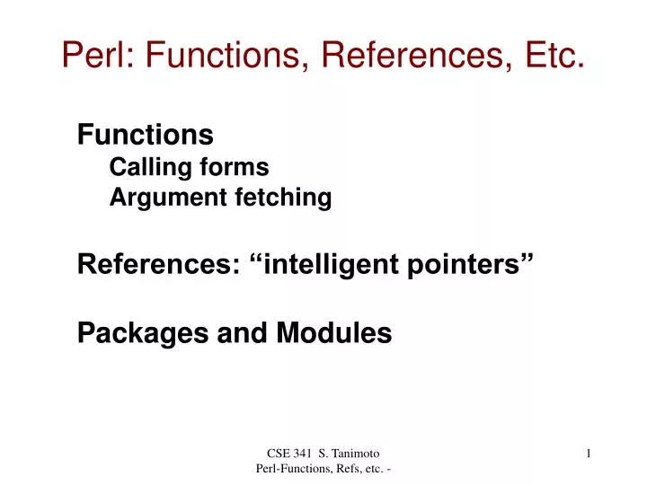 perl functions references etc