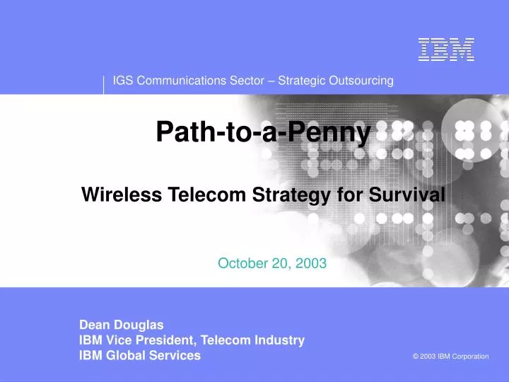 path to a penny wireless telecom strategy for survival