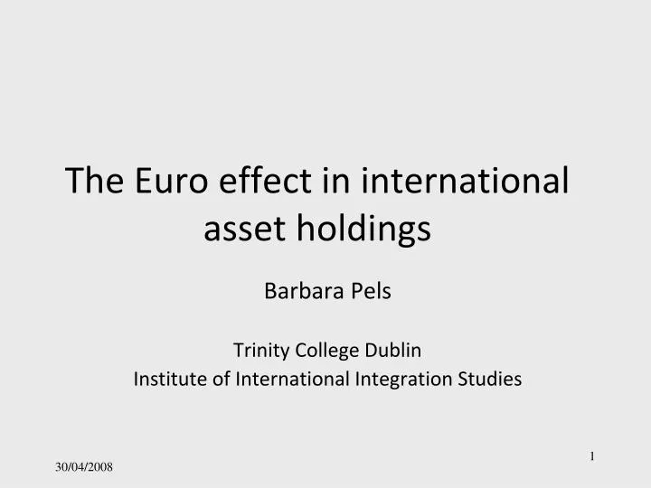 the euro effect in international asset holdings