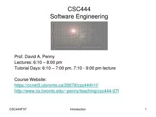 CSC444 Software Engineering