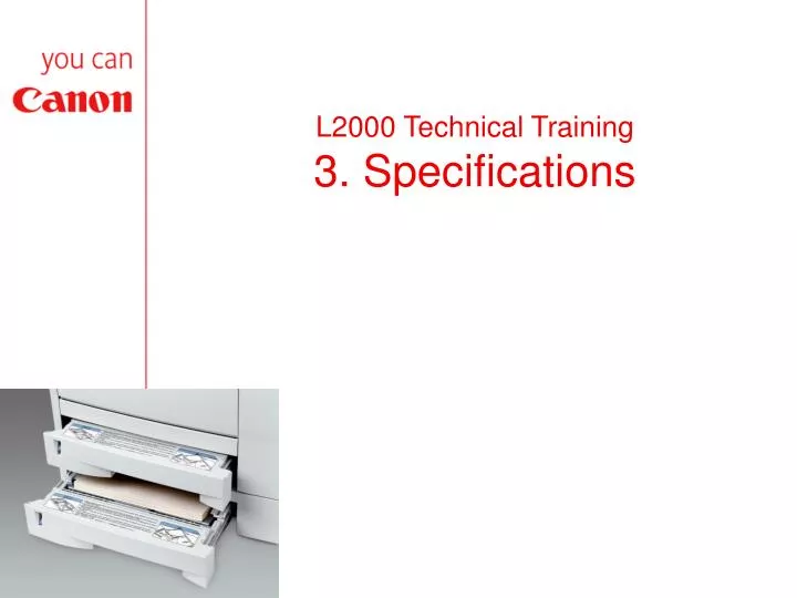 l2000 technical training 3 specifications