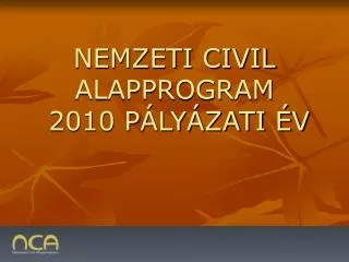 nemzeti civil alapprogram 2010 p ly zati v