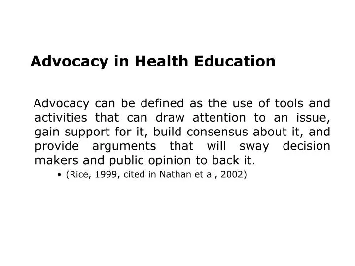 advocacy in health education