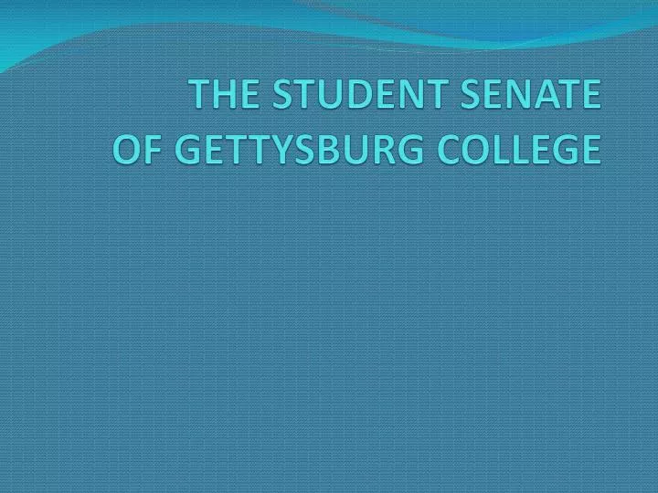 the student senate of gettysburg college