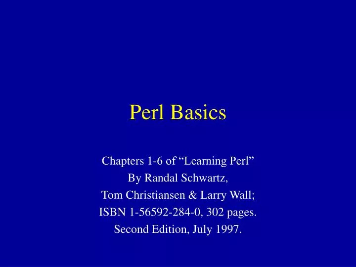 perl basics