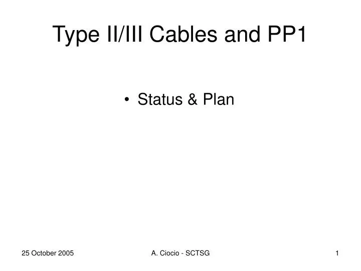type ii iii cables and pp1