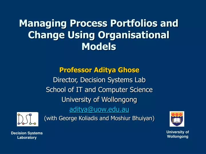 managing process portfolios and change using organisational models