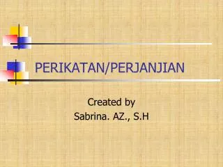 perikatan perjanjian