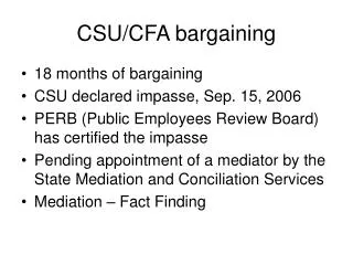 CSU/CFA bargaining