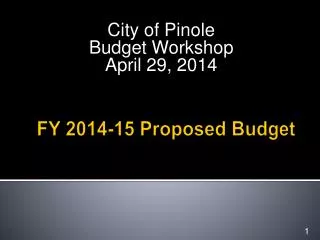 FY 2014-15 Proposed Budget