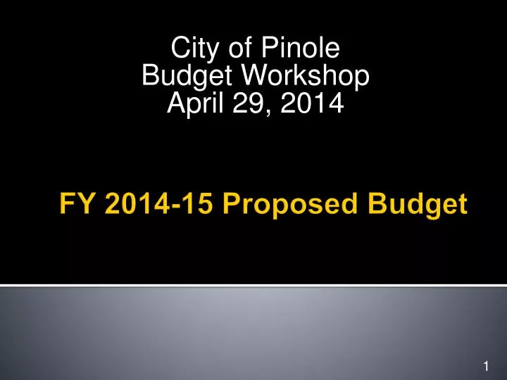 city of pinole budget workshop april 29 2014